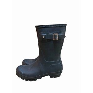Hunter Original Short O Rain Boots Women's Black Adjustable Round Toe Size 7